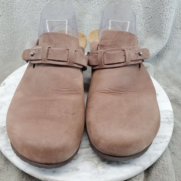 Birkenstock Shoes Womens EU 42 US 11-11.5 Brown Leather Papillio Wedge Clogs - Picture 3 of 11
